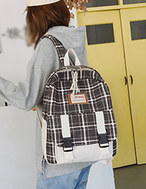 Fashion Dark Gray Nylon Diamond Stitching Backpack