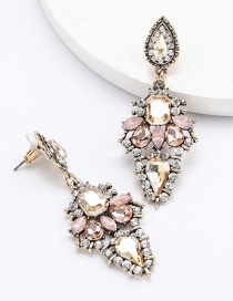 Fashion Gold Dust Geometric Diamond Earrings With Diamond Drops