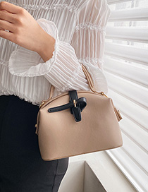 Fashion Khaki Contrast Color-block Shoulder Cross-body Bag