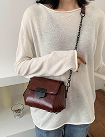 Fashion Red Wine Chain Flap Embroidered Shoulder Crossbody Bag