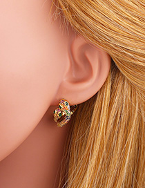 Fashion Color Diamond Double Studs Geometric Stud Earrings