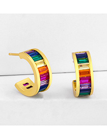 Fashion Color C-shaped Geometric Stud Earrings