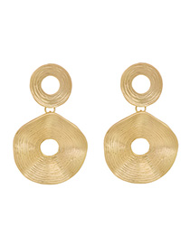 Fashion Sub-gold Alloy Irregular Round Hollow Stud Earrings