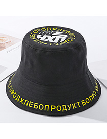 Fashion Black Letter Print Foldable Male Fisherman Hat