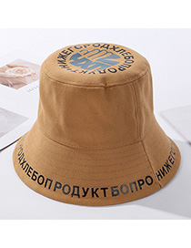 Fashion Khaki Letter Print Foldable Male Fisherman Hat