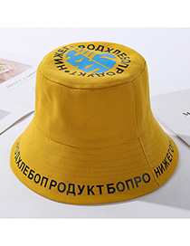 Fashion Yellow Letter Print Foldable Male Fisherman Hat