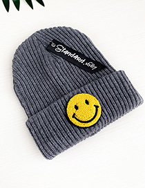 Fashion Gray Smile Knitted Hats For Children