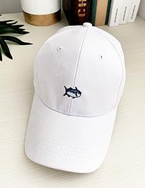 Fashion White Shark Canvas Adult Peaked Cap