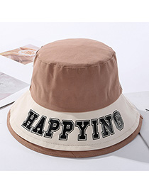 Fashion Khaki Contrasting Contrast-print Alphabet Fisherman Hat