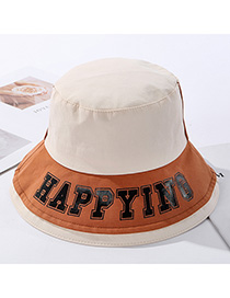 Fashion Beige Contrasting Contrast-print Alphabet Fisherman Hat