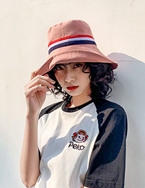 Fashion Pink Big Hit Color Stitching Brimmed Hat