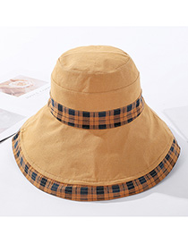 Fashion Khaki Double-sided Wear Plaid Hat