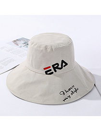 Fashion Beige Letters Printed Double-sided Wear A Hat