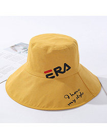 Fashion Yellow Letters Printed Double-sided Wear A Hat
