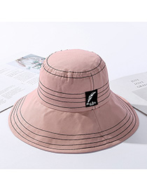 Fashion Pink Traces Of Feathers Foldable Large Brimmed Cotton Hat