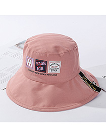 Fashion Pink Split Double-sided Wear Hat Label Letter