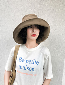 Fashion Khaki Cotton Foldable Large Brimmed Hat