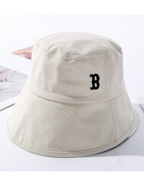 Fashion Beige Embroidered Letter Bucket Hat