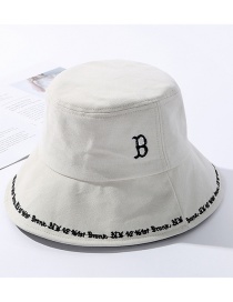 Fashion Beige Embroidered Alphabet Fisherman Hat