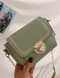 Fashion Green Spiraea Lock Chain Shoulder Messenger Bag