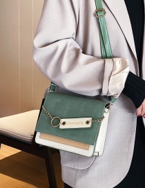 Fashion Green Scrub The Chain Stitching Hit Color Messenger Bag