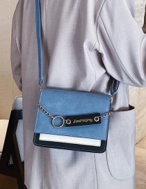 Fashion Blue Scrub The Chain Stitching Hit Color Messenger Bag