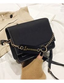 Fashion Black Chain Stitching Hit Color Letters Messenger Bag