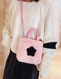 Fashion Pink Plush Five-pointed Star Hit The Color Messenger Bag