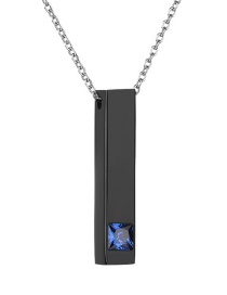Fashion Black Smooth Finish Polishing Diamond Stone Pillars Perspective Necklace