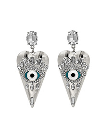 Fashion Silver Alloy Diamond Earrings With Oil Drop