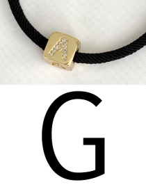 Fashion G Black Cubic Zirconia Alphabet Woven Rope Bracelet