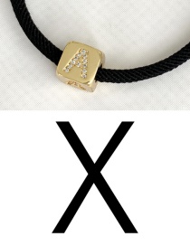 Fashion X Black Cubic Zirconia Alphabet Woven Rope Bracelet