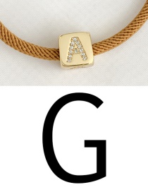 Fashion G Ginger Cubic Zirconia Alphabet Woven Rope Bracelet