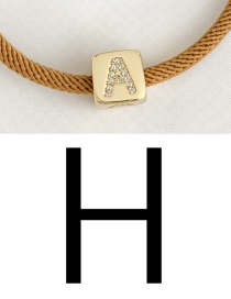 Fashion H Ginger Cubic Zirconia Alphabet Woven Rope Bracelet