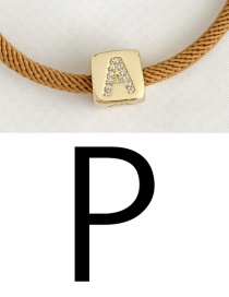 Fashion P Ginger Cubic Zirconia Alphabet Woven Rope Bracelet