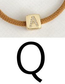 Fashion Q Ginger Cubic Zirconia Alphabet Woven Rope Bracelet