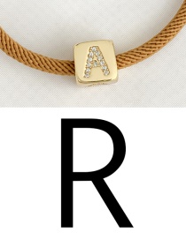 Fashion R Ginger Cubic Zirconia Alphabet Woven Rope Bracelet