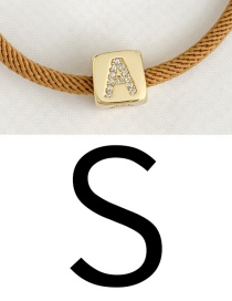 Fashion S Ginger Cubic Zirconia Alphabet Woven Rope Bracelet