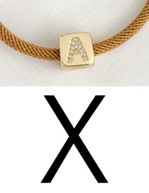 Fashion X Ginger Cubic Zirconia Alphabet Woven Rope Bracelet