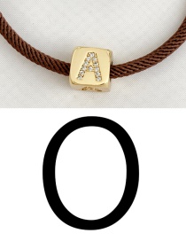 Fashion O Brown Cubic Zirconia Alphabet Woven Rope Bracelet