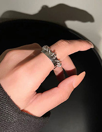 Fashion Silver Alloy Chain Geometric Ring