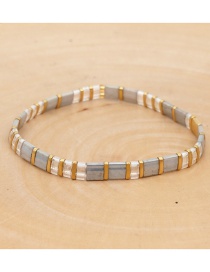 Fashion White + Gold Alloy Beaded Woven Bead Crystal Bracelet