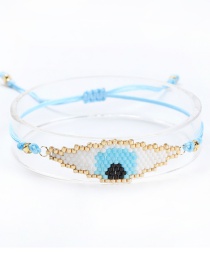 Fashion White Hand Woven Rice Beads Eye Bracelet