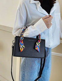 Fashion Black Scarf Wrapped Bronzing Monogram Shoulder Crossbody Bag
