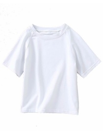 Fashion White Raglan Sleeve Crew Neck T-shirt