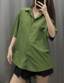 Fashion Matcha Green Single Breasted Shirt