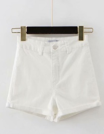 Fashion White Washed Curled A-line Shorts