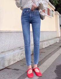 Jeans Irregulares De Talle Alto Lavados