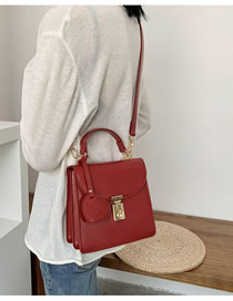 Fashion Red Lock Flap Love Crossbody Shoulder Bag
