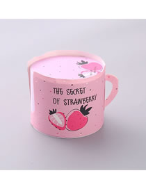 Fashion Pink Strawberry Letter Cup Shape Notepad